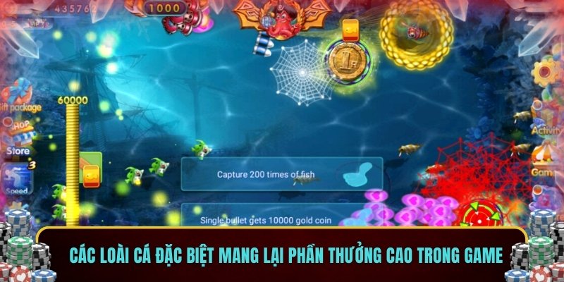 Các loài cá đặc biệt mang lại phần thưởng cao trong game